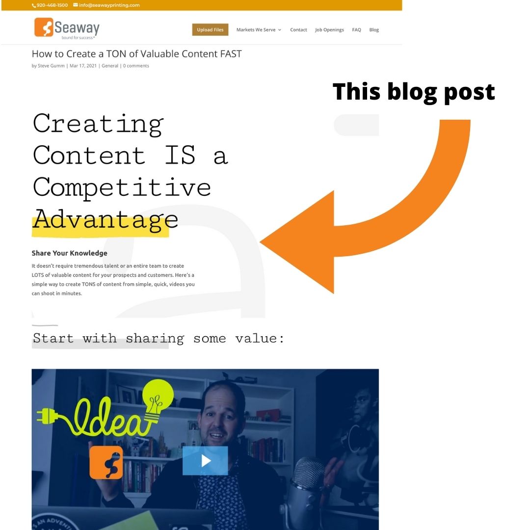 How to Create a TON of Valuable Content FAST - Seaway Printing
